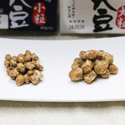 【60円お得】北の大豆 大粒小粒納豆セット 2個パック×各2セット (たれ・からし付) 北の大豆 大粒小粒セットメイン