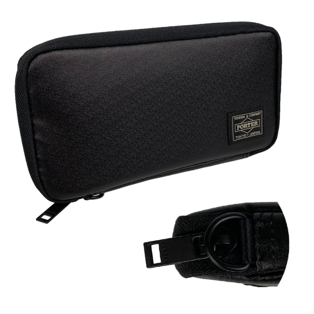 極美品 PORTER ポーター カレント ラウンドファスナー 長財布 ブラック 大容量美品！】PORTER ポーター カレント ラウンドファスナー長