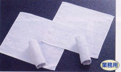 【小口対応】ベトナム製300g[80匁]4×4白格子業務用おしぼり(1ロット＝120枚)