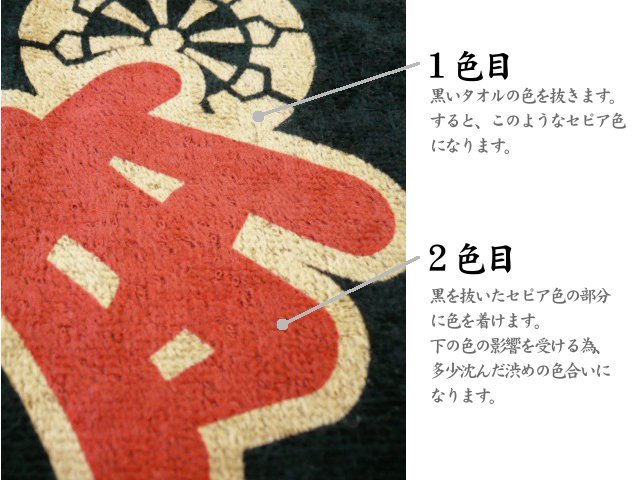 送料無料！黒いタオルにプリント（2色）ができるんです！（1ロット120