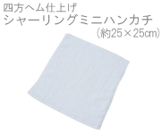 ふわふわ気持ちいい♪四方ヘムシャーリングミニハンカチ(約25×25cm)