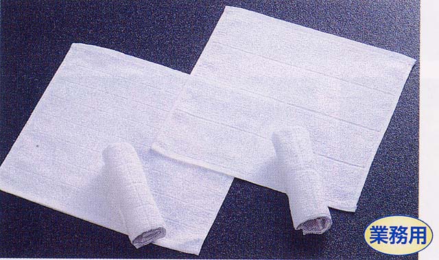 【超小口対応】ベトナム製300g[80匁]4×4白格子業務用おしぼり(1ロット＝12枚)