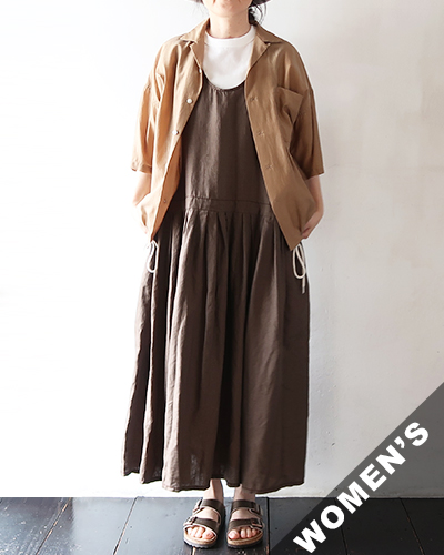 homspun ホームスパン リネンバイオ ノースリーブワンピース TAUPE