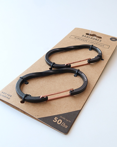 BAREBONES - Wiregate Carabiner MEDIUM 2pc ベアボーンズ ワイヤーゲートカラビナM メール便可