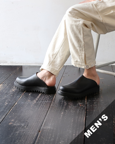 Vernacolo - VACHETTA FIORE NERO - MENS ベルナコーロ サンダル メンズ