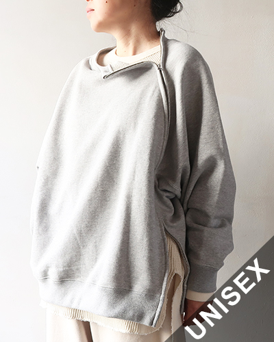 HAVERSACK ハバーサック クルーネックシームZIPスウェットシャツ - TOP GRAY