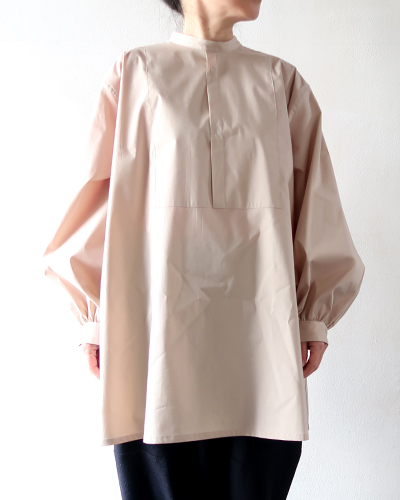 HAVERSACK ハバーサック ライトタフタ バンドカラー ボサムシャツ