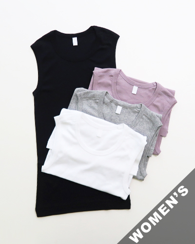 homspun ホームスパン 60/1 フライスノースリーブ プルオーバー メール便可