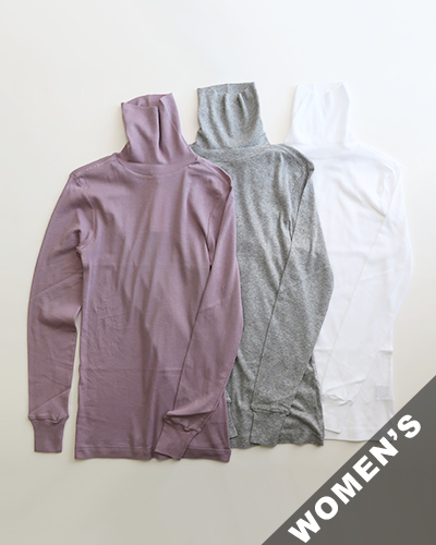 homspun ホームスパン 60/1フライス タートルネックプルオーバー メール便可