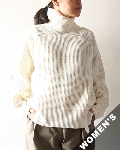 homspun ホームスパン メリノウール ワッフル編みプルオーバー