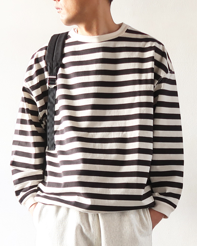 HAVERSACK ハバーサック 度詰天竺ボーダークルーネックロングTシャツ MEN'S