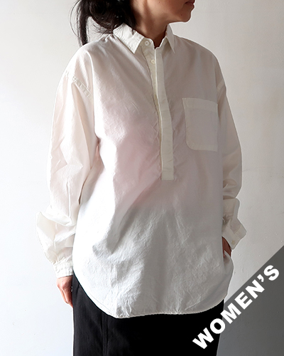 Necessary or Unnecessary - PULL OVER FLY - WHITE ネセサリーオアアンネセサリー プルオーバーシャツ