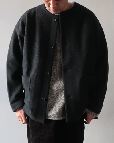 evam eva - press wool no collar jacket - mens エヴァムエヴァ 