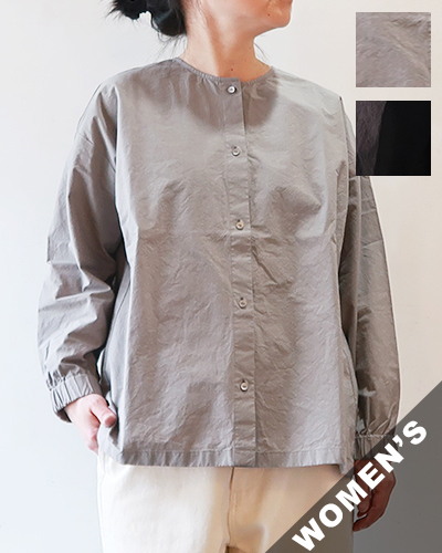 evam eva - cotton no collar shirt エヴァムエヴァ コットン