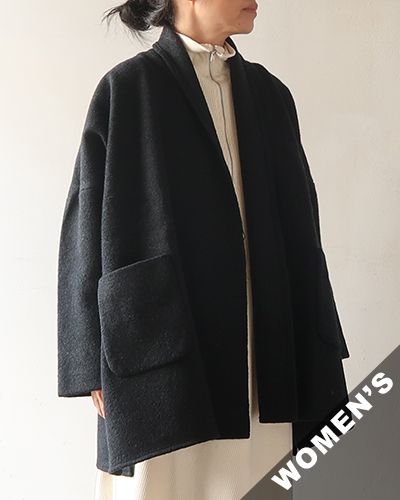 evam eva プレスウールショートコート 黒　2 楽天市場】evam eva エヴァムエヴァ プレス ウール ショート