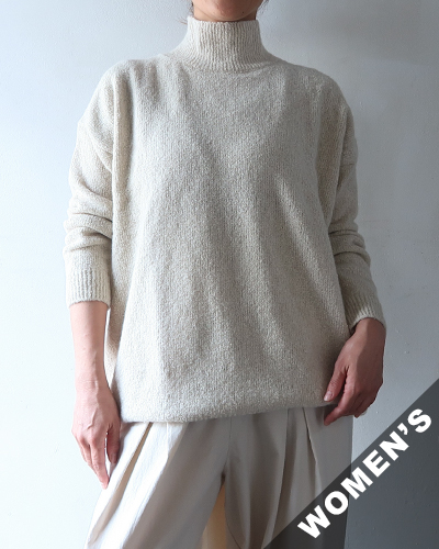 evam eva - boucle yarn turtleneck - 05 IVORY エヴァムエヴァ ブークレヤーン タートルネック