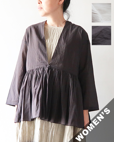 evam eva - cotton gathered cardigan エヴァムエヴァ コットン