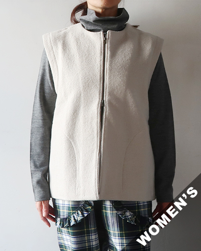 evam eva - press wool vest - 05 IVORY エヴァムエヴァ プレスウールベスト