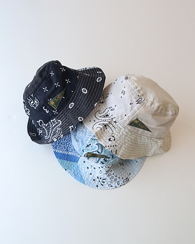 KAPITAL キャピタル バンダナパッチワークpt バケットHAT(長ツバ) メール便可