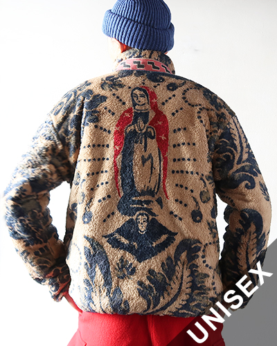 KAPITAL キャピタル ダマスク柄フリース ZIPブルゾン (バージンマリア)