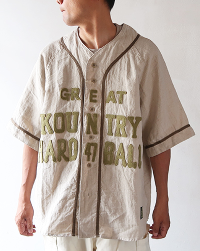 KAPITAL キャピタル フレンチクロスリネン GREAT KOUNTRY ベースボールシャツ