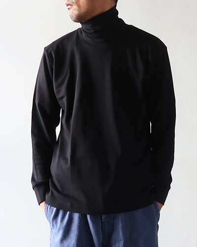Hanes - ヘインズ スエードニット タートルネックロングスリーブ BLACK メール便可
