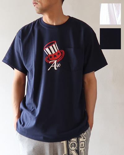 AiE - Printed S/S Pocket Tee - Yankee エーアイイー プリントショートスリーブポケットティー メール便可