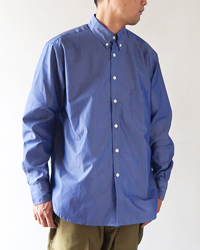 James Mortimer - Long Sleeve B.D. Shirt - Comfort Fit - BLUE ジェームス・モルティマー ロングスリーブボタンダウンシャツ