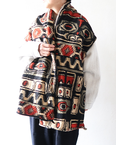 KAPITAL キャピタル 縮絨ウール Alaska Raven HAPPYマフラー