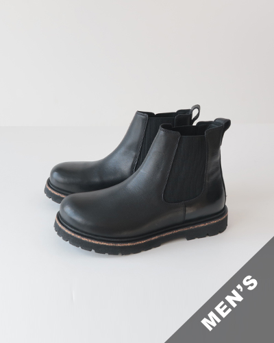 BIRKENSTOCK - Highwood Slip On Natural Leather - BLACK - MEN'S ビルケンシュトック ハイウッド スリッポン