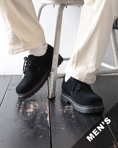 BIRKENSTOCK - Highwood Lace Low Suede Leather - BLACK - MEN'S ビルケンシュトック ハイウッド レース ロウ
