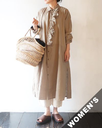GUPTIHA - Hand Span Cotton Linen_Dress - FLAX グプティハ ハンドスパン コットン リネン ドレス