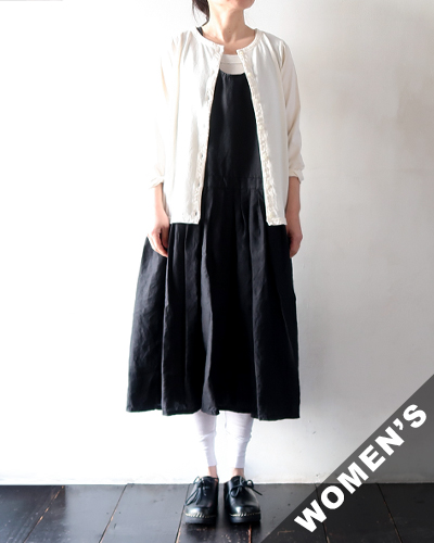 homspun ホームスパン リネンバイオ ノースリーブワンピース BLACK