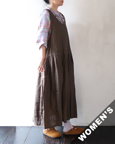 homspun ホームスパン リネンバイオ ノースリーブワンピース TAUPE