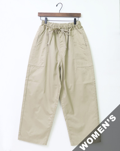 homspun ホームスパン 高密度ウェポンひも付きギャザーパンツ BEIGE