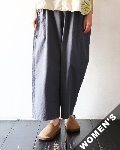 homspun ホームスパン バルキーシーチング薄手ギャザーパンツ GRAY