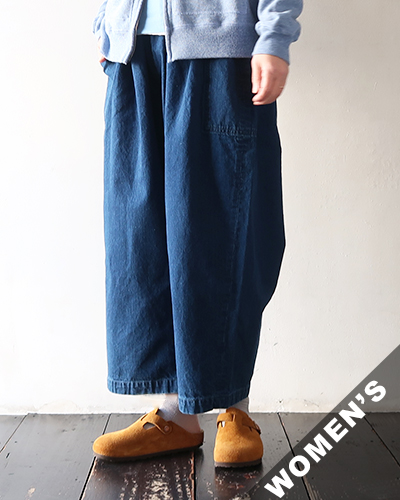 homspun ホームスパン 10オンスデニム ギャザーパンツ BLEACH BLUE