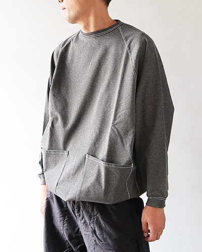HAVERSACK ハバーサック プレーティング度詰天竺ラグラン ロングTシャツ TOP GREY