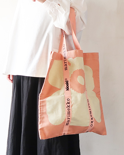 marimekko - Kioski Carrier Midi Unikkoo - BABY PINK ファブリックバッグ メール便可