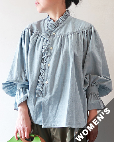 HAVERSACK ハバーサック ブラウス シャンブレーフリルブラウス HAVERSACK 5OZシャンブレーフリルブラウス 5oz Chambray Frills