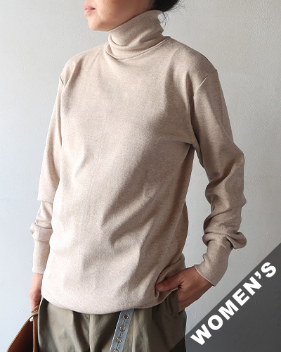 homspun ホームスパン 20/1フライス タートルネック プルオーバー メール便可