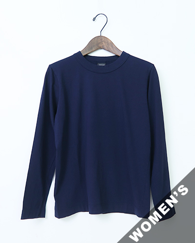 homspun ホームスパン 30/1天竺 長袖Tシャツ NAVY メール便可