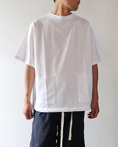 HAVERSACK ハバーサック ハイゲージ天竺ルーズフィット半袖Tシャツ WHITE メール便可