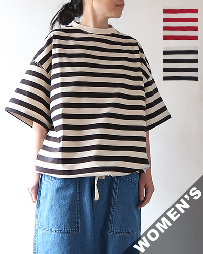 HAVERSACK ハバーサック 度詰天竺 ボーダー 半袖Tシャツ WOMEN'S