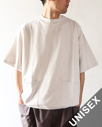 HAVERSACK ハバーサック コットンヘンプ天竺 ルーズフィットTシャツ LIGHT GREY メール便可