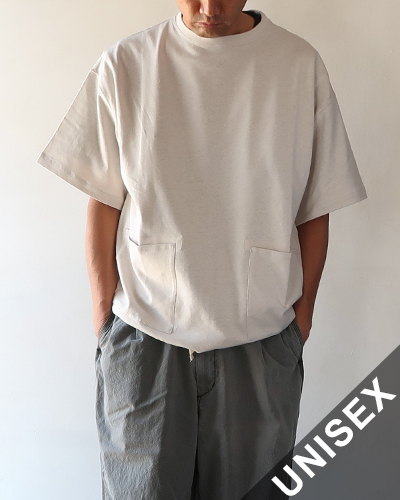 HAVERSACK ハバーサック コットンヘンプ天竺 ルーズフィットTシャツ LIGHT GREY メール便可