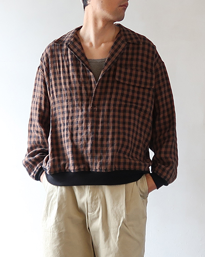 HAVERSACK ハバーサック ギンガムチェック プルオーバー シャツブルゾン メンズ