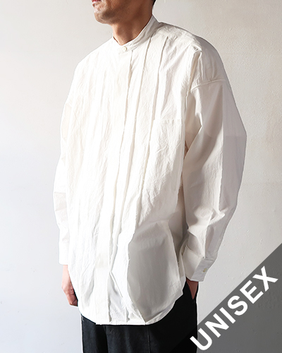 HAVERSACK ハバーサック オーガニックコットンタイプライタープリーツシャツ