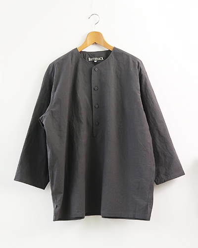 HAVERSACK ハバーサック タイプライターノーカラーシャツ CHARCOAL