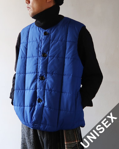 Necessary or Unnecessary - QUILT VEST COTTON - BLUE ネセサリーオア